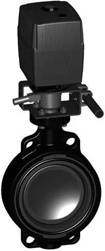 Butterfly valve type 140 PVC-U 24V With manual overrie Moel: Ï Connecting imension: ISO 7005 PN 10, EN 1092 PN 10, IN 2501 PN 10, Ï Overall length accoring to EN 558-1, ISO 5752 Ï Voltage 24 V AC/C Ï