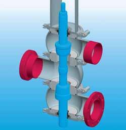 BIOVENT Three-way valve as a flow mixer (type 391-M-WM) This valve design comprises three identical spherical housings, each with a pipe connection.
