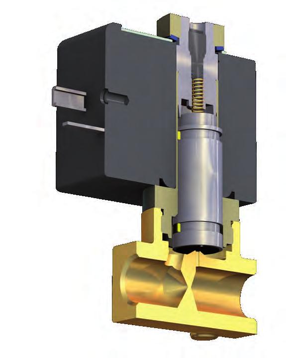 Since a single proportional valve can replace two or three conventional valves connected in parallel (NC or NO) to obtain low, medium or high flow rates, it provides a cost-effective and space-saving