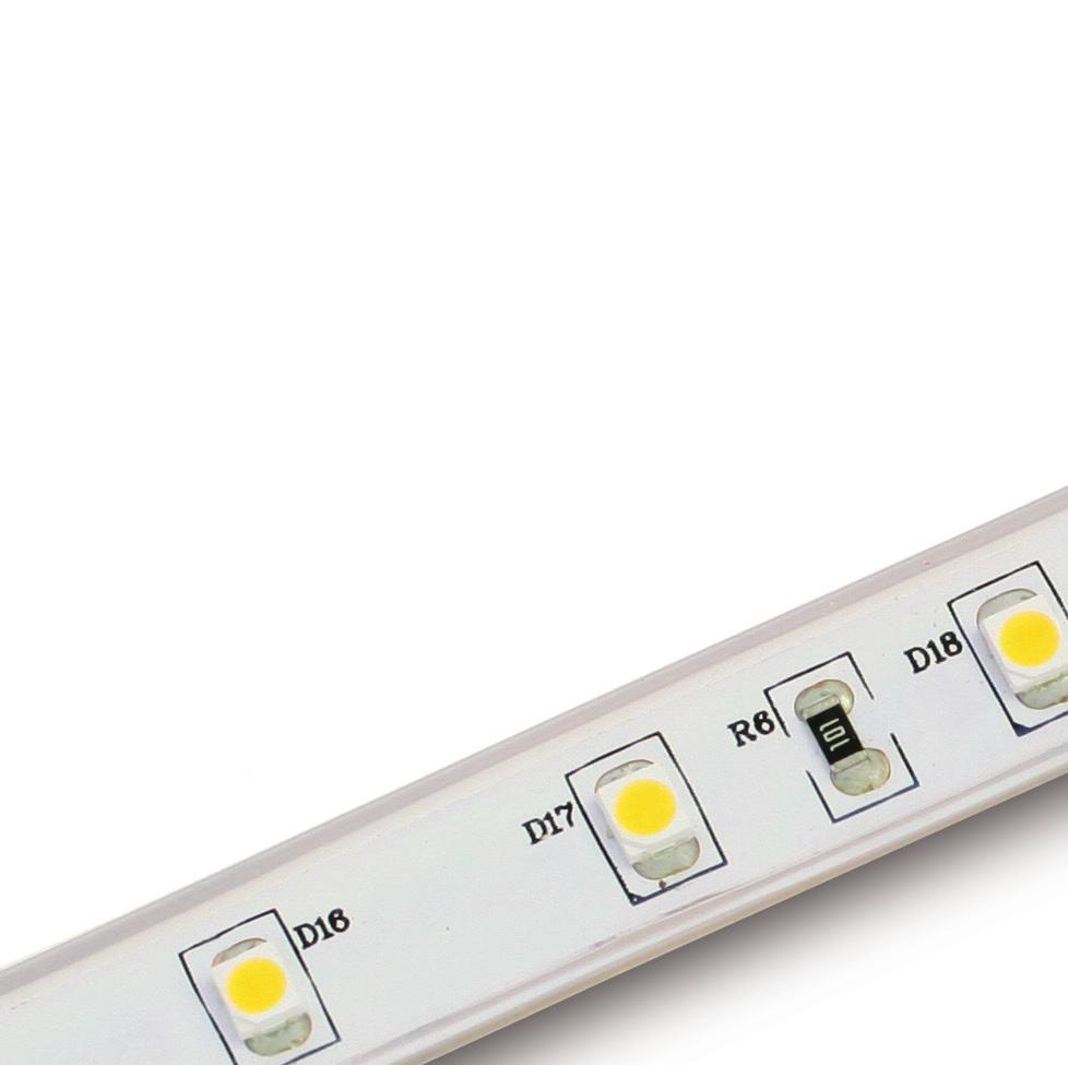 PROJECT MOEL(S) TYPE URTPE TM SB Standard spacing SB Tapelight Energy Efficient outdoor IP66 LE flexible linear light strip for continuous consistent color in linear applications.