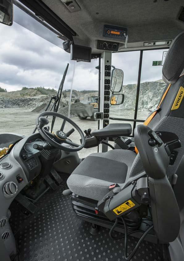 Volvo cab The spacious ROPS/FOPS certified cab provides a