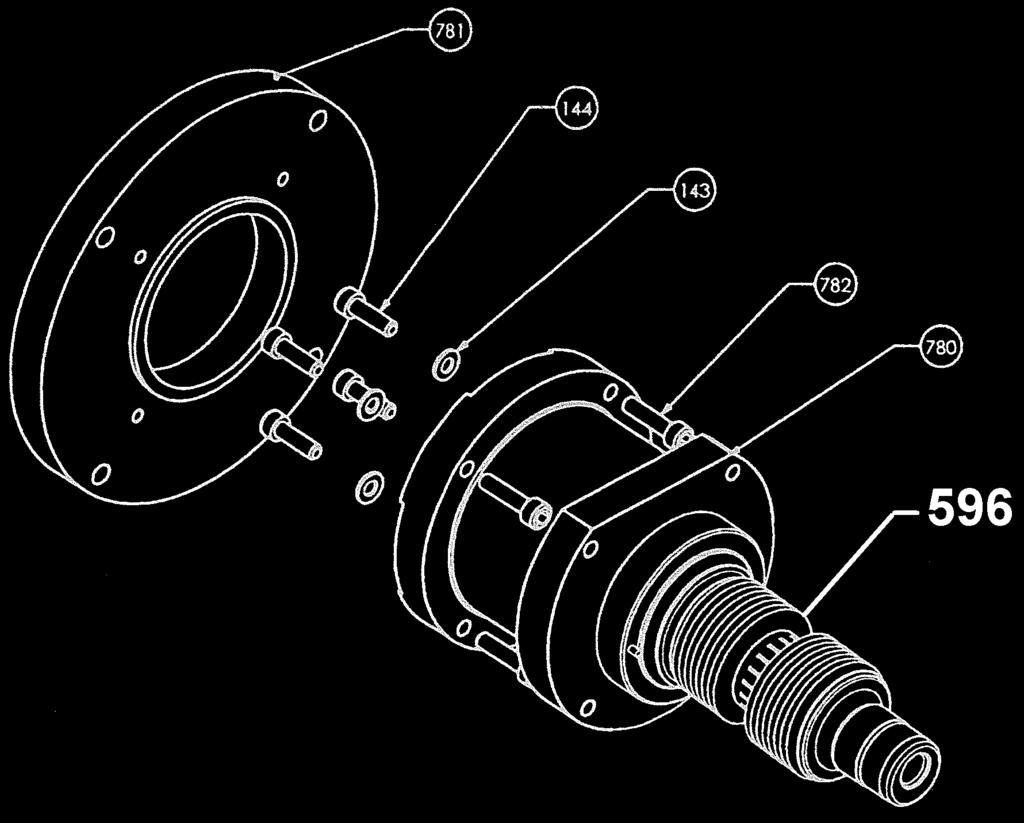 5. MAINTENANCE (continued) Engage piston 301 on hub 596, with the slot on piston 301 facing the partition on cylinder 201. Position seal 205 on the cylinder.