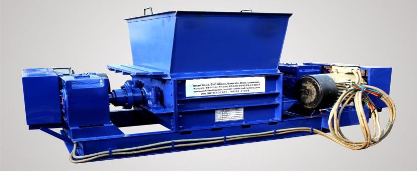 Feeding : - Top feeding by conveyor through hopper. Control : - Integrated electrical control panel with star delta system for protection of motors.