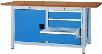 Workbenches R 18-24 and R 24-24 workbenches ans workstations Drawers with full extension 100%, load capacity 100 kg Total load capacity 1000 kg 450 600 shelf 450 R 18-24 Left: 1 x drawer, 1 x hinged