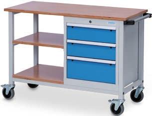 Mobile workbenches depth 500 R 18-16 Mobile logistic systems Workshop trolleys T500 R 18-16 Drawers with full extension 100% With safety triggers each drawer