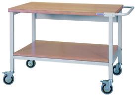 Mobile logistic systems Mobile workbench depth 600 Mobile workbench T600 Worktop in beech multiplex 25 mm Ball guided rails Simple
