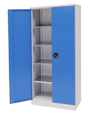 04A 930 x 500 x 1950 Cabinet with hinged doors, incl. 4 shelves 04.155.04FB Load capacity 80 kg Extra shelves 04.156.