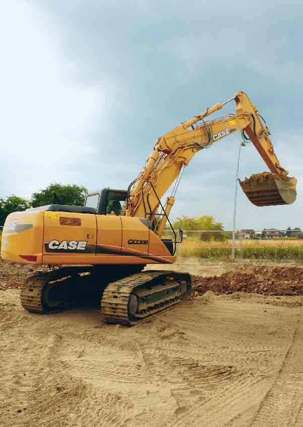 ATTACHMENTS/BUCKETS CX230B custoers can choose fro a variety of ain boos and dipper ars to suit different applications, all of which are constructed of heavy duty steel box section with internal