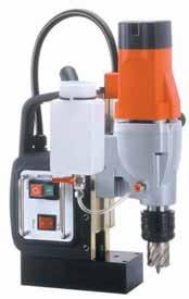 2-SPEED MODELS MAGNETIC DRILLING MACHINES Coolant tank Coolant feed tap Arbor Slide height lock Motor switch Magnet switch Crank handle The 2-speed gearbox allows a wide range of cutters to be used