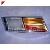 . Chromed amber red front turn signal light for Mercedes 220 Cabrio A models from 1951-55.Left.