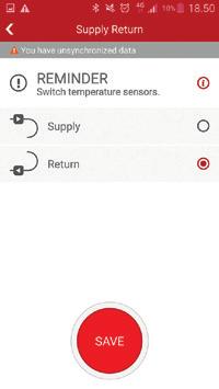 Reset requires Bluetooth dongle 014U1963 and SonoApp service tool. SonoSelect is delivered with the option of reconfiguring supply/return using the Bluetooth dongle 014U1963 and SonoApp service tool.