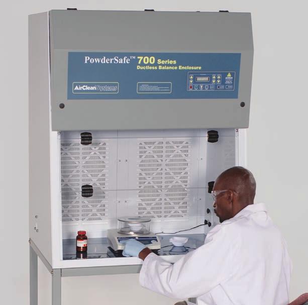 PowderSafe Balance Enclosures PowderSafe Type C Enclosures Features: AirSafe automatic safety controller Horizontal laminar airflow pattern Chemically impervious construction Available in 36, 48, and