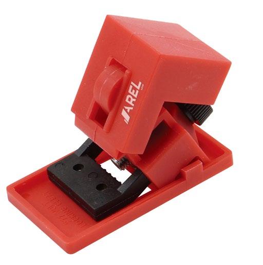 LT57 Miniature breaker lockout Snap circuit breaker lockout made with Nylon. Quick and easy to use: just snap into place and apply padlock.