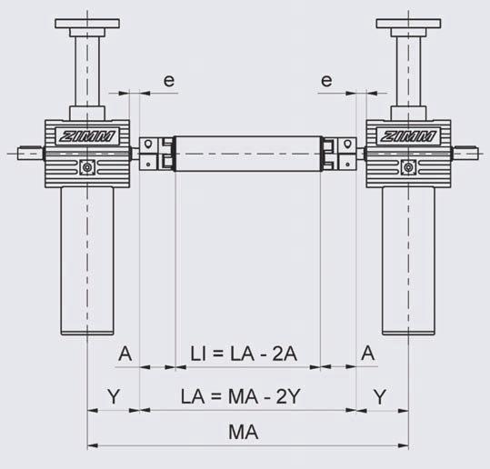 . Length Determination Gearbox Connecting Shaft e Y A LI LA MA = inner length (tube