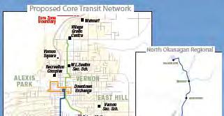 Proposed Ultimate Network Core Transit Network (CTN) New City Loop. New Village Green Centre to Polson Neighbourhood Centre. Downtown to Okanagan. College via Hospital.