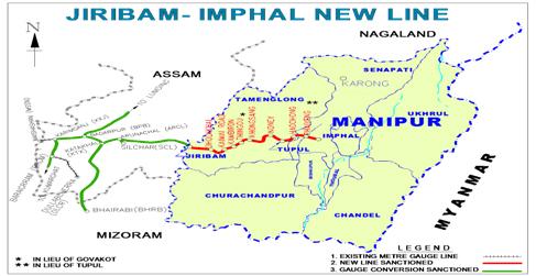 New BG Line from Jiribam-Imphal (110.625 Km.) (National Project ) 1.