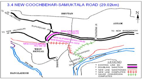 New CoochBehar-Samuktala Road (Doubling Project) (29.02 Km.) 1.