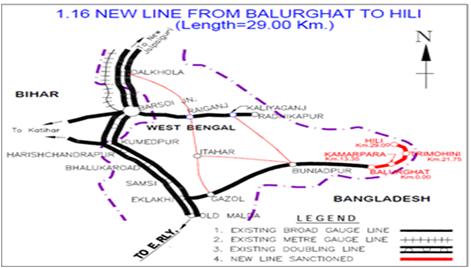New BG line from Balurghat to Hili ( 29.60 Km) 1. Project Details Target: Not Fixed 2010-11 29.60 Km 242.22 39.603 2-2.581-2.581-129.06% 15.28% Land Acquisition (Hect.) 166.