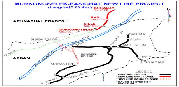 New BG line from Murkongselek-Pasighat (26.15 Km) 1. Project Details Target: Not Fixed 2011-12 26.15 Km 545.64 0.457 10 0.039 0.078 0.78% 0.1% Land Acquisition (Hect.) 170.71 0 0 Earth Work (Lakh Cum.