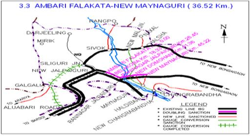 Ambari Falakata - New Maynaguri Doubling Project ( 36.52 Km.) 1.