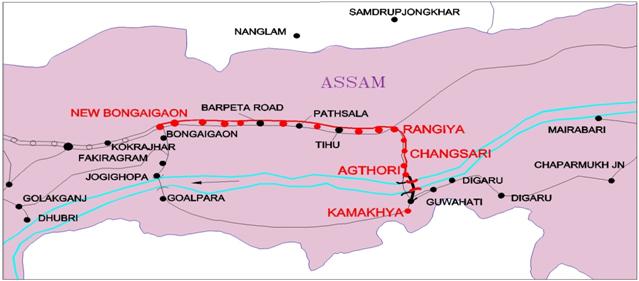 36 New Bongaigaon- Rangiya- Kamakhya Doubling Project ( 142 Km) 1. Project Details Target: Not Fixed 2013-14 142 Km 1798 0 1 0 0 0% 0% Land Acquisition (Hect.) 0 0 0 Earth Work (Lakh Cum.