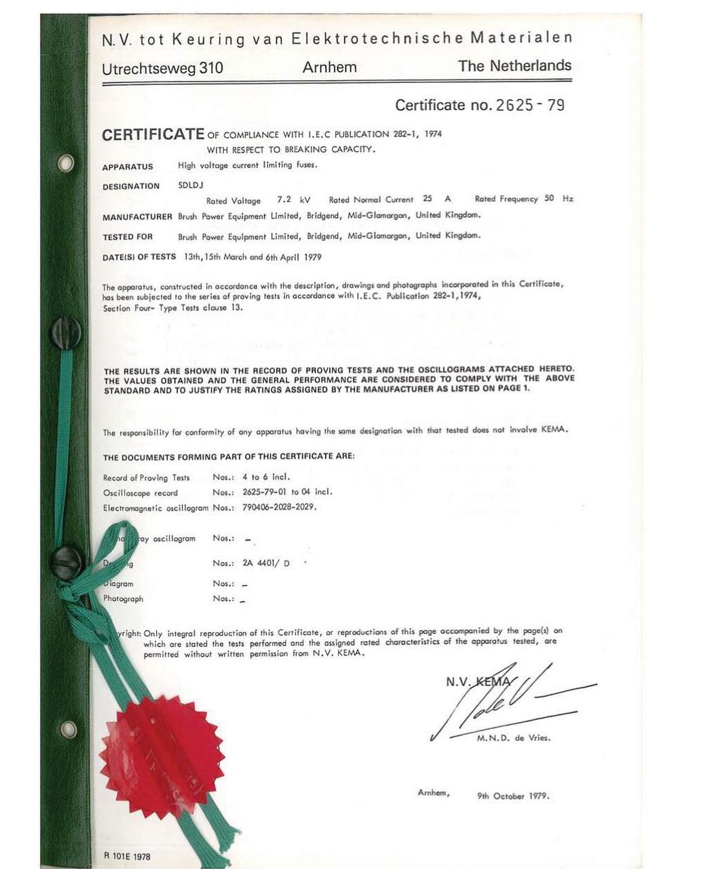 This certificate refers to SDLDJ 7.