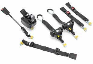 com Kit 5 Static front straps with combined rear tie-down and 3-point double inertia occupant system with