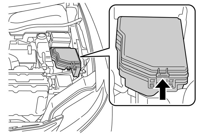 Disconnect the 12 Volt auxiliary battery under the cover in the cargo area.