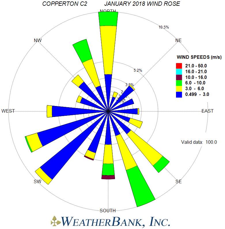 Figure 4 C2 Wind Rose for January 2018 First