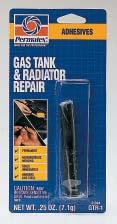 Gas Tank & Radiator Repair Seals small holes and weak seams in gas tanks without welding or tank removal. Repairs leaks and holes in all types of radiators. Permanent. Hardens in 60 minutes.