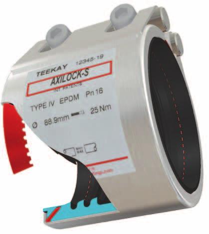 Axilock-S and Axilock The Teekay Axilock range is designed to replace the need for flanging, welding, pipe grooving and pipe threading by providing a quick and easy solution to joining plain-end pipe.