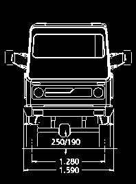 652 The second value is for vehicles with 2675 mm wheelbase Basic Data for Economic Performance Driving qualities: Chassis: Front axle/suspension: Rear axle/suspension: Tyres: Brake: Cab: