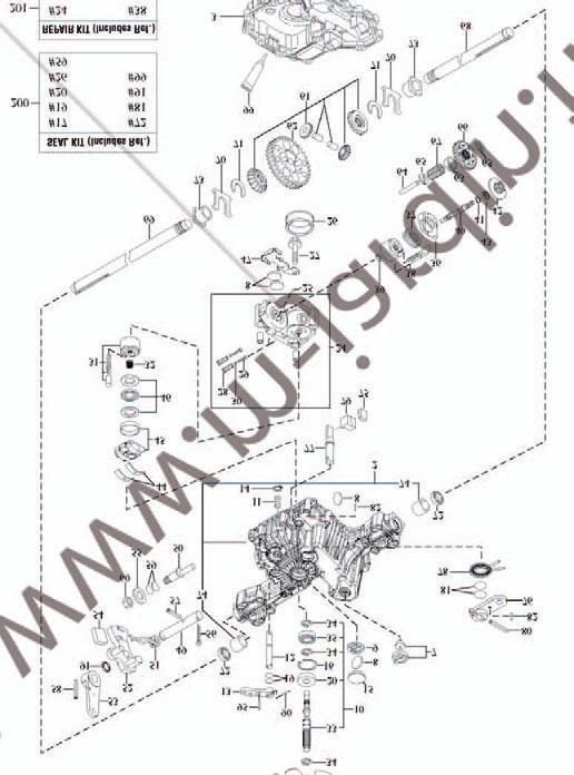 Transmission SERVICE PARTS - Tuff Torq K46BP Manual
