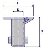 000 * A ground socket fitting inside of concrete for
