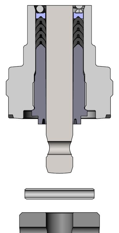 Graphite seal Spindle Dowel pin Swivel plate Fig. 9: Changing the swivel plate set NOTE!