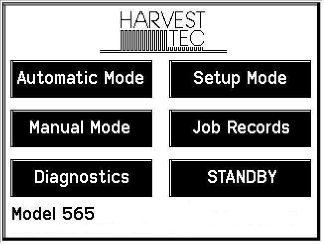 Description of Screens & Menus of the Harvest Tec Touch Screen Display (TSD) This system is calibrated for use with Harvest Tec buffered propionic acid.