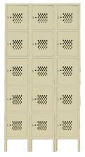 Actual height of 37" high = 37-1 32"; 48" high = 48-5 8" Double Tier Ventilated Lockers are designed for short period use, or where short coats and jackets are worn.