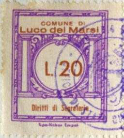 00 Luzzi, Cosenza Urgenza 16 x 20 mm P11 20 Lire pale green 2.