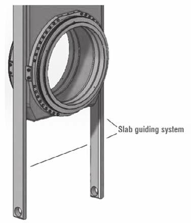 Figure 8: Slab guiding system detail The slab guiding system consists of two bars that keep the slab in position within the valve body to ensure precise opening and closing. See Figure 8.