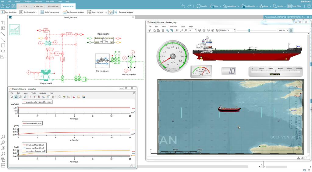 Simcenter Amesim for marine Accelerating propulsion design and hybridization System simulation offers the marine industry an efficient solution to cut operational costs as well as carbon dioxide (CO