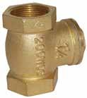 lower ball bearings Provided with hand lever 1-1/" & " BRONZE CHECK VALVES All bronze construction Metal to metal seals 1 PSI rated Vertical or horizontal installation Stops back flow of water