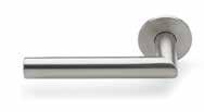 140 Lever handle on rose - Round bar return to door - 20mmØ x 140mm SS Levers mounted on square backplates All plates 170 x 170mm 22mm Ø return to door lever EN 1906 Grade 4 Supplied as a pair c/w