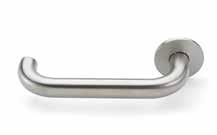140 Lever handle on rose - Round bar straight - 20mmØ x 140mm SS 4704 Lever handle