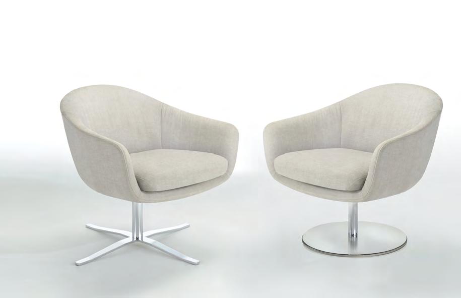 POLTRONE / ARMCHAIRS cod. 249 249 B POLTRONA base girevole ARMCHAIR with swivel base L (W) 74 - H 76 - P (D) 64 Peso Weight: 18 Kg. Tessuto per rivestimeto Upholstery fabric: 2,70 mt.