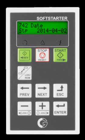 Multi-lingual control panel with single-function keys and copy function Designed for global application the Emotron TSA softstarters carry