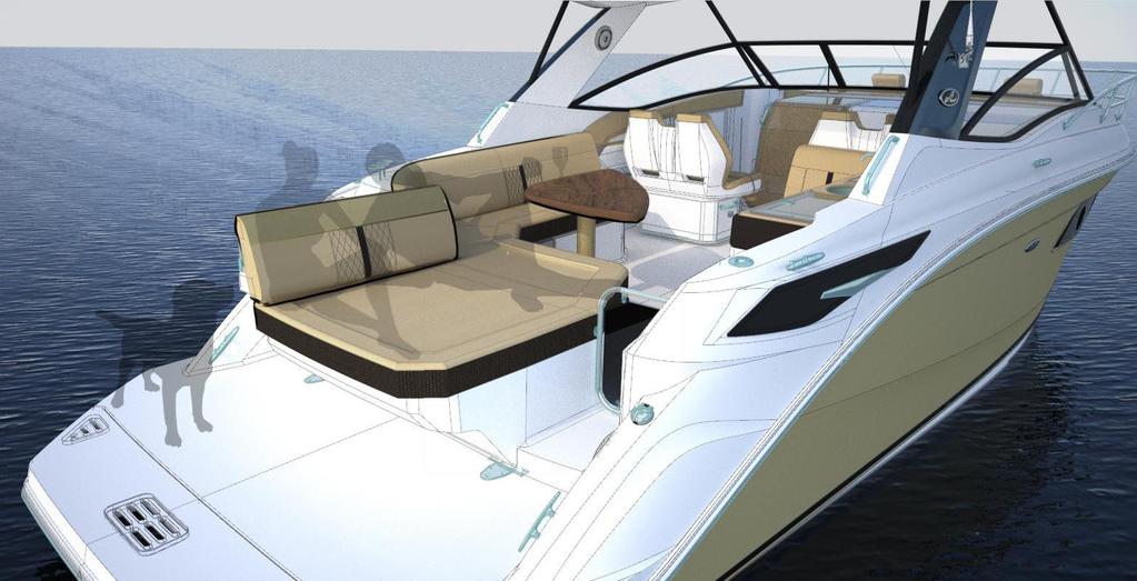In the aft berth, two sliding twin beds can be combined to form a queen bed.