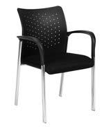SEATING CAPRA / CENTRO C CAPRA General purpose guest chair. Chrome oval tube four-legged frame. Contoured seat cushion with waterfall edge.
