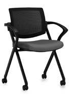 SEATING GENNEX G GENNEX model OTG11340 model OTG11341 Multi-purpose guest/nesting chairs feature a flip up seat allowing chairs to stack horizontally. Durable Black steel frame. Black mesh back.