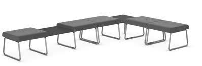 Cushions are fully upholstered and mounted on welded steel sled bases. Can be upholstered in all Global grade 1 seating textiles and in (see page 119). Tables are made from 45 lb.