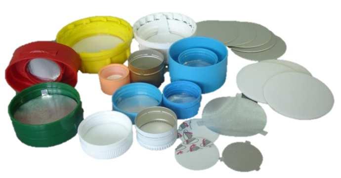 Types f liner: rund, tri-tab, pull-tab, -ring (dnut), val, etc. Liner s raw materials : cardbard, PE, fam, aluminium, Lift 'n' Peel, etc.